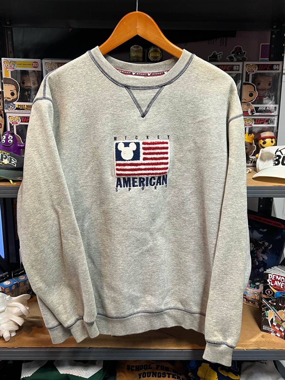 Mickey Mouse American Sport Disney Store Embroidered Crewneck